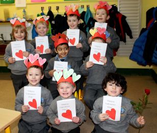 Junior Infants Sharing The Love On Valentine\'s Day